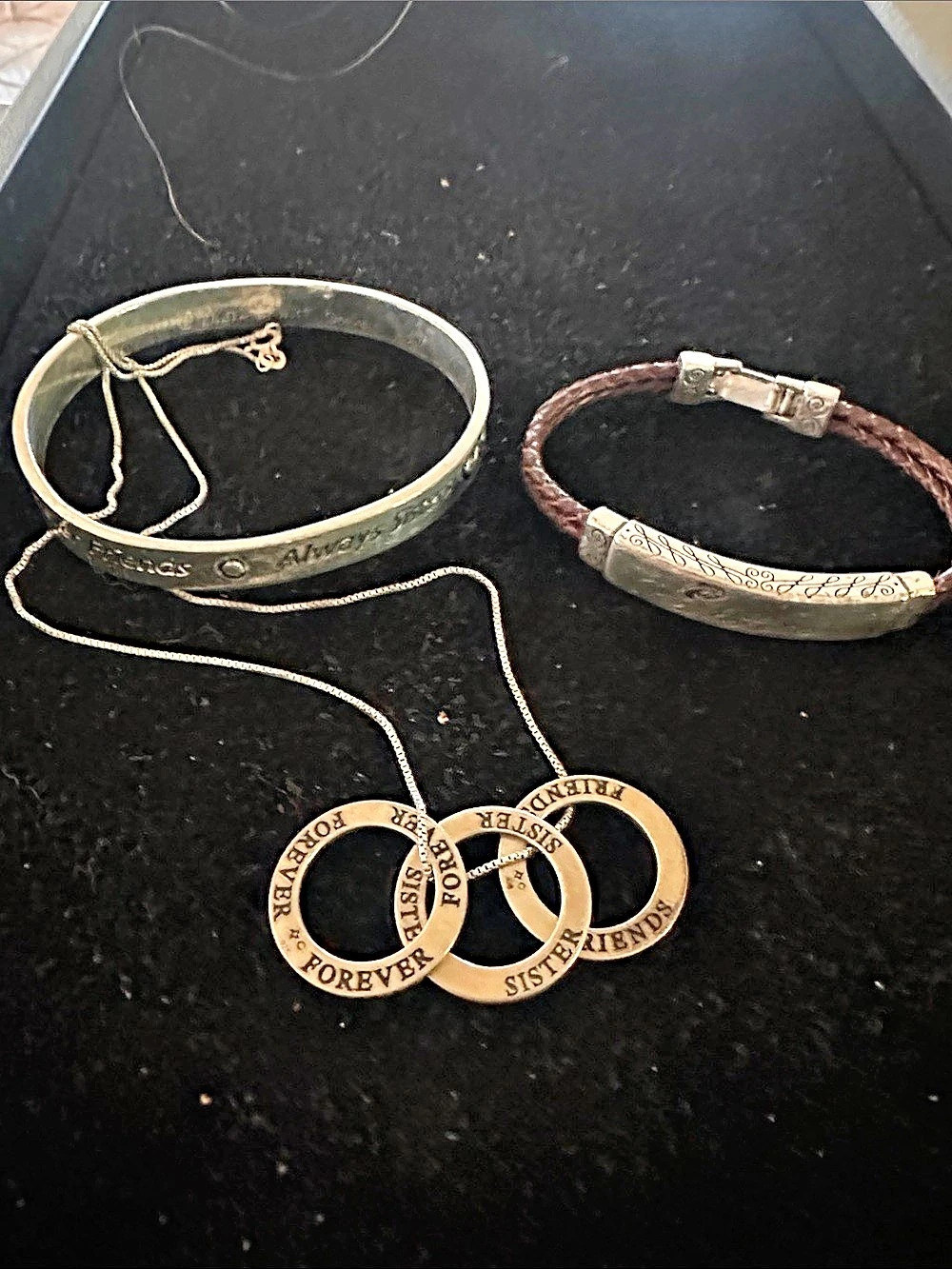 Sisters necklace and bracelets